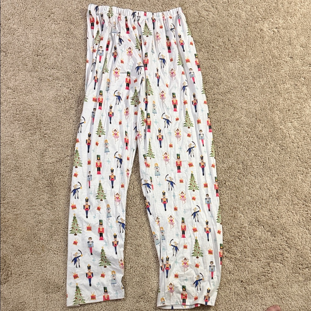 Men's Nutcracker Print Pajama Bottoms - White